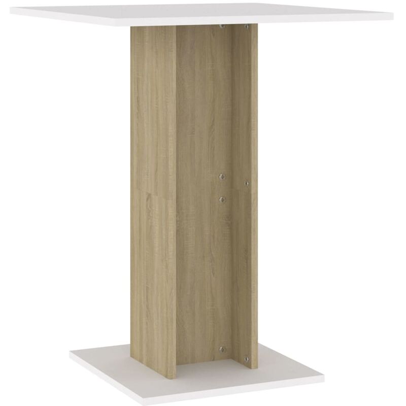 

vidaXL Mesa Bistró de Aglomerado 60x60x75 cm Blanco y Roble Sonoma - Blanco
