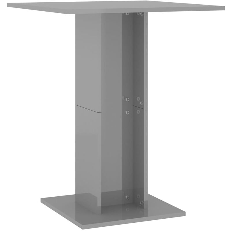 

vidaXL Mesa Bistró de Aglomerado 60x60x75 cm Gris Brillante - Gris