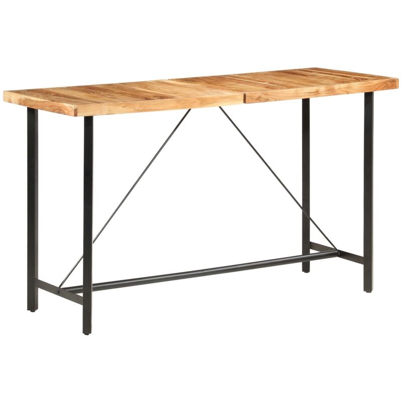 

Mesa alta de cocina de madera maciza de acacia 180x70x107 cm - Marrón