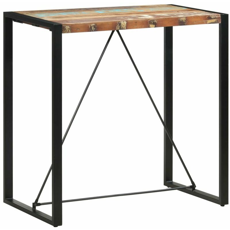 

Mesa alta de cocina de madera maciza reciclada 110x60x110 cm