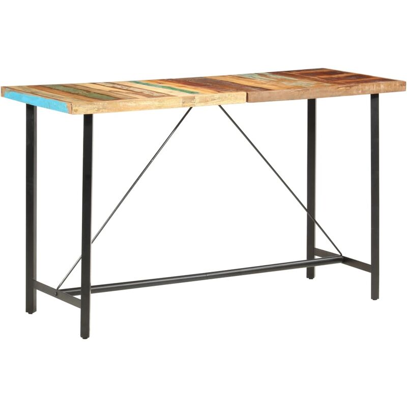 

Mesa alta de cocina de madera maciza reciclada 180x70x107 cm