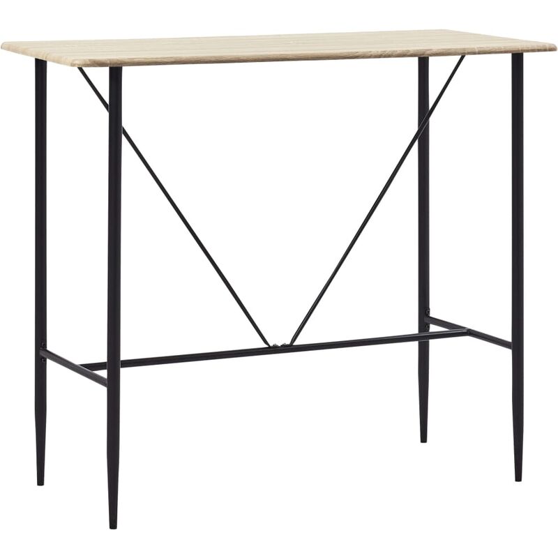 

Mesa alta de cocina MDF color roble 120x60x110 cm