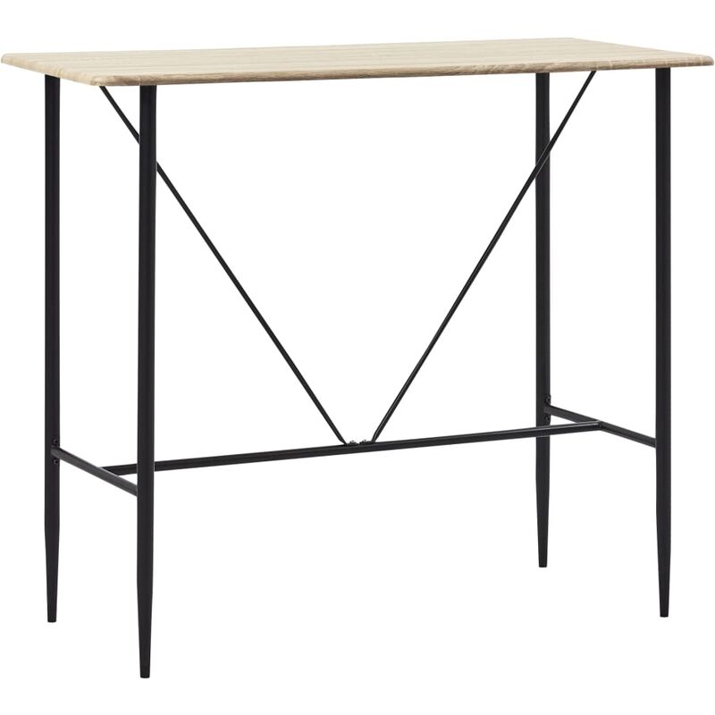 

Mesa alta de cocina MDF color roble 120x60x110 cm - Marrón