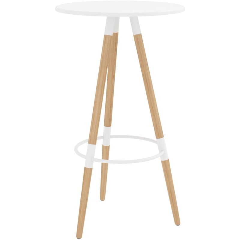 

Mesa alta de cocina MDF madera maciza haya blanco 60x103 cm