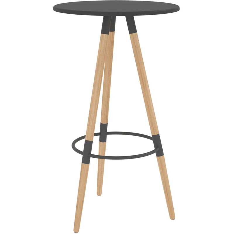 

Mesa alta de cocina MDF madera maciza haya gris 60x103 cm