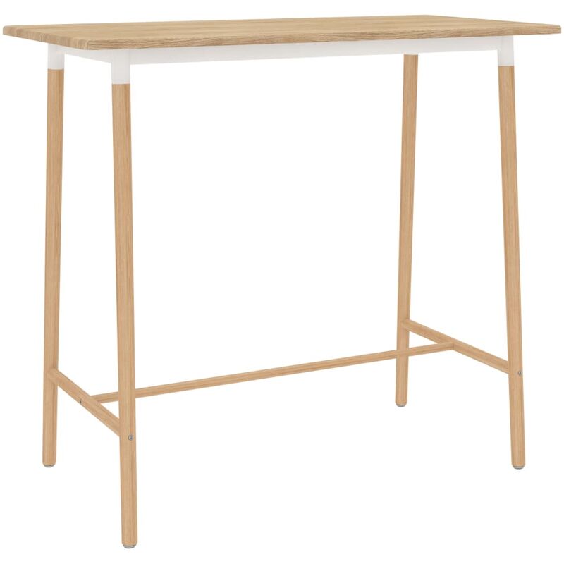 

Mesa alta de cocina MDF madera maciza haya marrón 120x60x105 cm