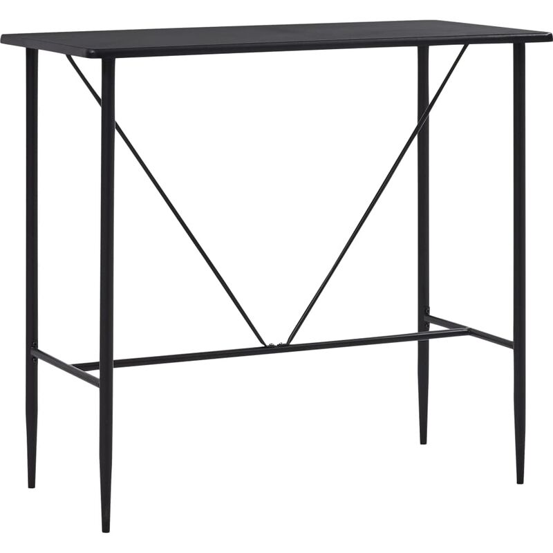 

Mesa alta de cocina MDF negro 120x60x110 cm