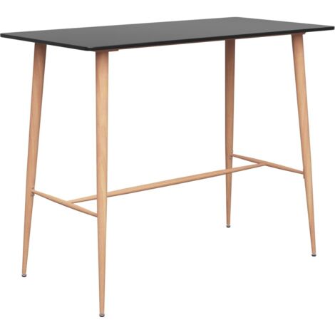 Mesa alta de cocina negro 120x60x105 cm