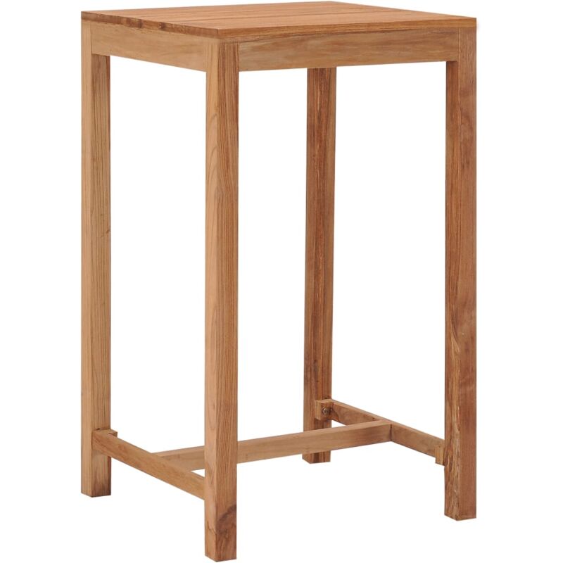

vidaXL Mesa alta de jardín de madera maciza de teca 60x60x105 cm - Marrón