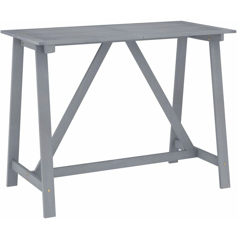

BHD - Mesa alta de jardín madera maciza de acacia gris 140x70x104 cm