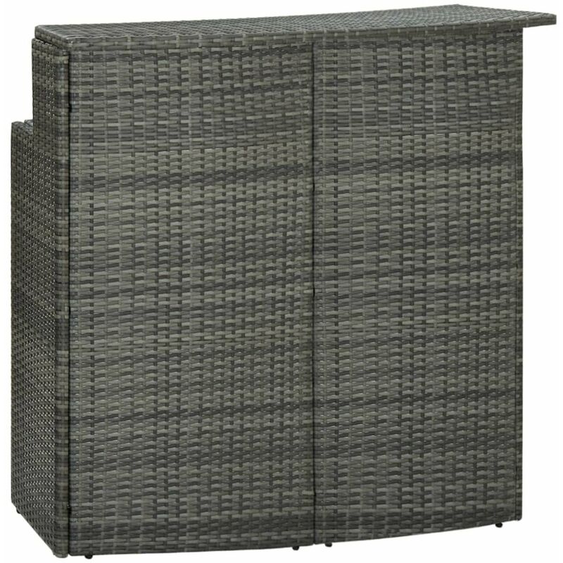 

Mesa alta de jardin ratan sintetico gris 120x55x110 cm