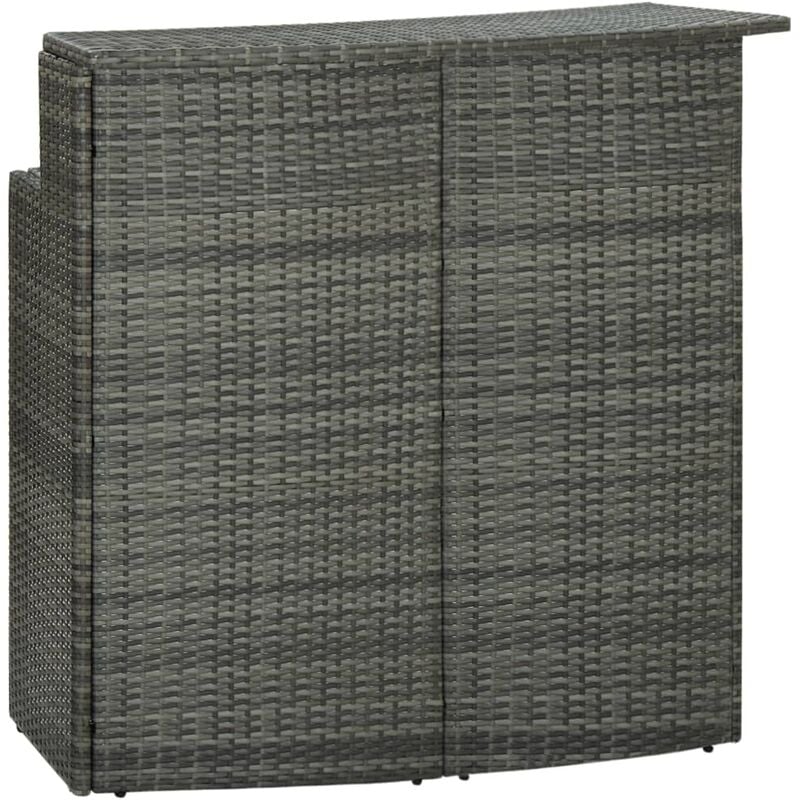 

Mesa alta de jardín ratán sintético gris 120x55x110 cm