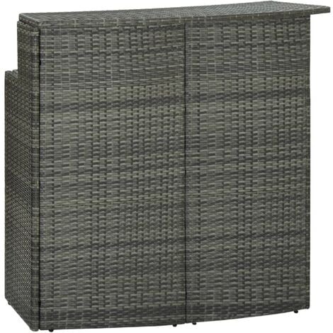 Mesa alta de jardín ratán sintético gris 120x55x110 cm vidaXL