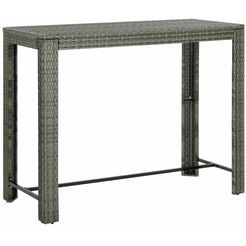 

Mesa alta de jardin ratan sintetico gris 140,5x60,5x110,5 cm
