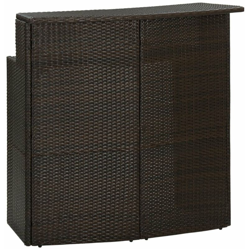 

Mesa alta de jardin ratan sintetico marron 120x55x110 cm