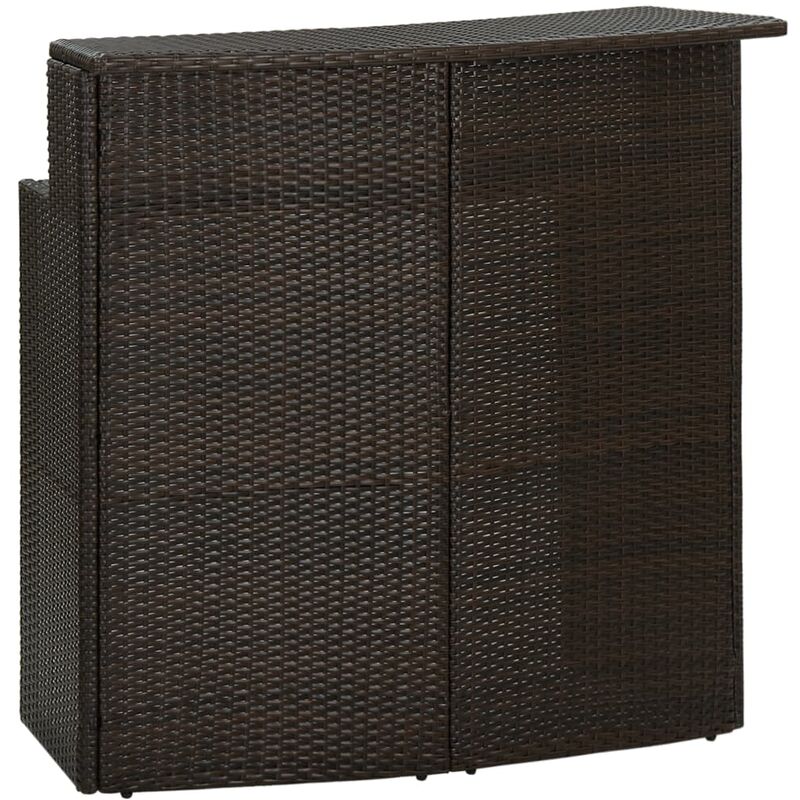 

Mesa alta de jardín ratán sintético marrón 120x55x110 cm