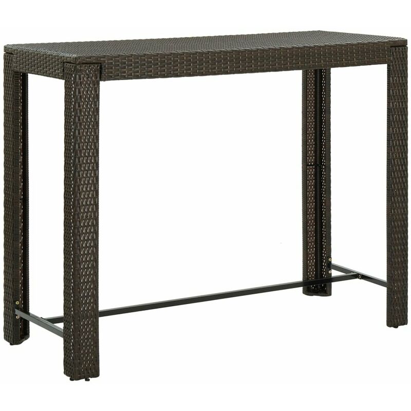 

Mesa alta de jardin ratan sintetico marron 140,5x60,5x110,5 cm