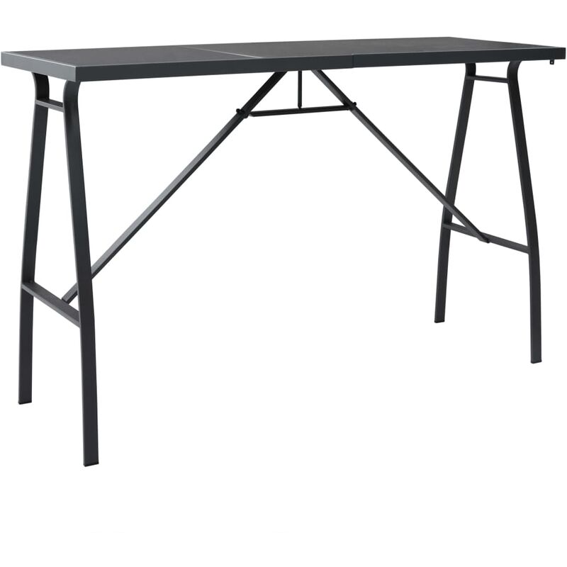 

vidaXL Mesa alta de jardín vidrio templado 180x60x110 cm - Negro
