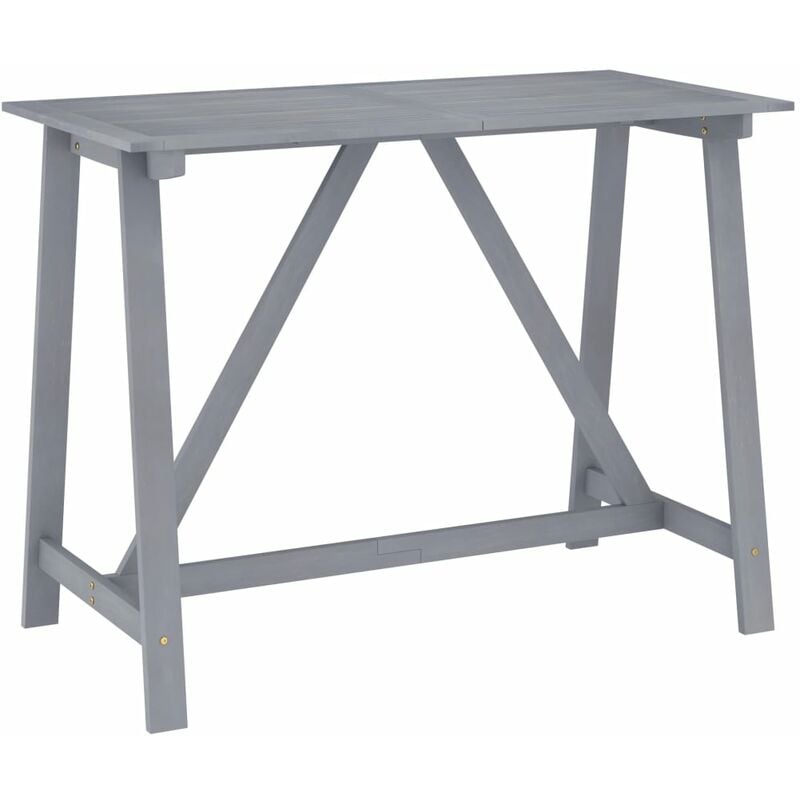 

Mesa alta de jardín madera maciza de acacia gris 140x70x104 cm - Gris