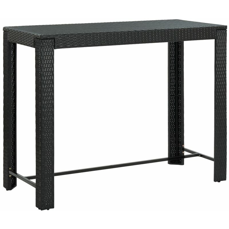 

Mesa alta de jardín ratán sintético negro 140,5x60,5x110,5 cm - Negro