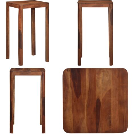 Mesa alta de madera maciza de acacia 60x60x107 cm - Mesa de madera - Mesa de acacia