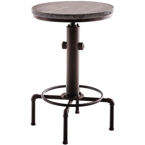 Mesa alta estilo industrial mesa de bar altura Ø 50 cm regulable bronce envejecido TAB10016