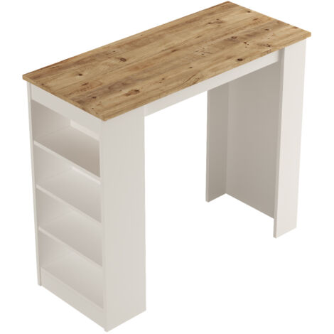 Mesa Alta Estilo Yurupa 120 Cm Pino Blanco