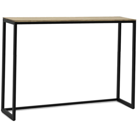 Mesa alta iCub Big Wood 120x30x110cm Negra en madera maciza de pino acabado vintage estilo industrial Box Furniture