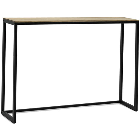 Mesa alta iCub Big Wood 120x30x110cm Negra en madera maciza de pino acabado vintage estilo industrial Box Furniture