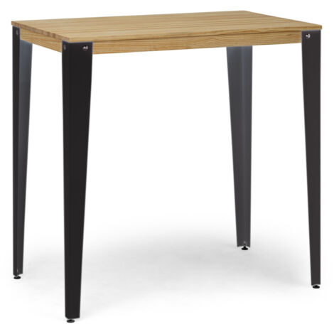 Mesa alta Lunds rectangular 60x120x108cm Fume en madera de pino maciza acabado natural.