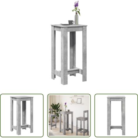 Mesa alta -  Mesa alta de bar madera ingeniería gris hormigón 51x50x103,5 cm