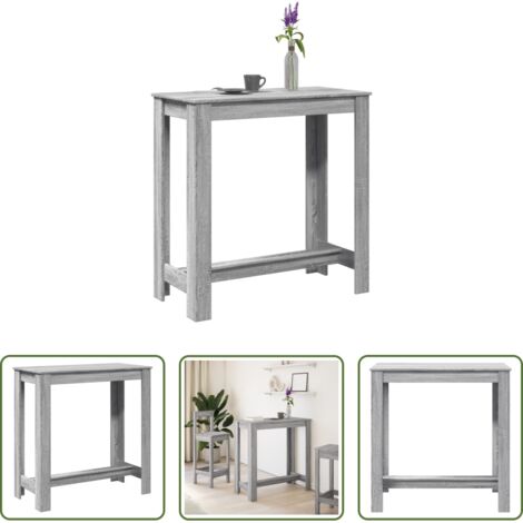 Mesa alta -  Mesa alta de bar madera ingeniería gris Sonoma 102x50x103,5 cm