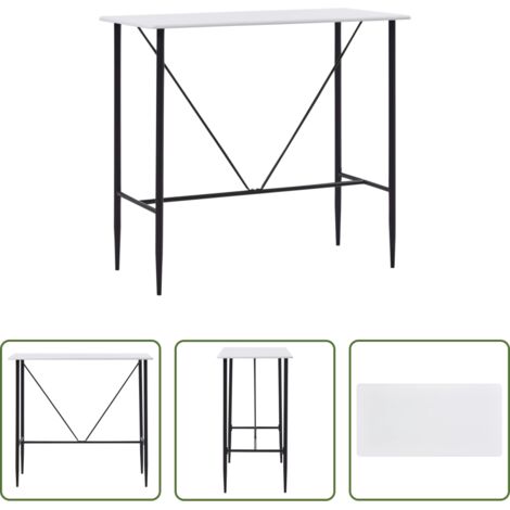 Mesa alta -  Mesa alta de cocina MDF blanco 120x60x110 cm