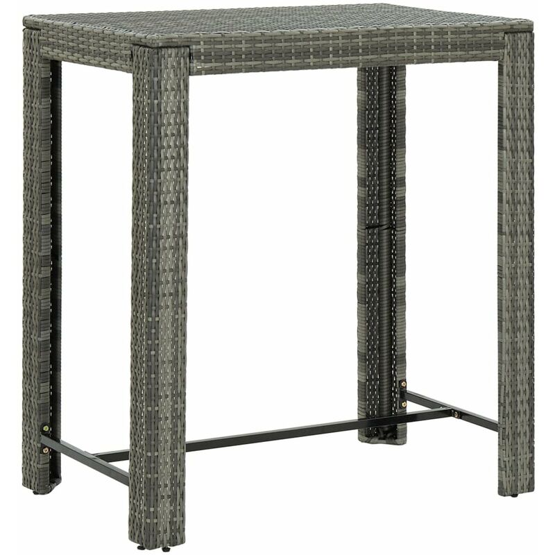 

Happyshopping - Mesa alta para jardin ratan sintetico gris 100x60,5x110,5 cm