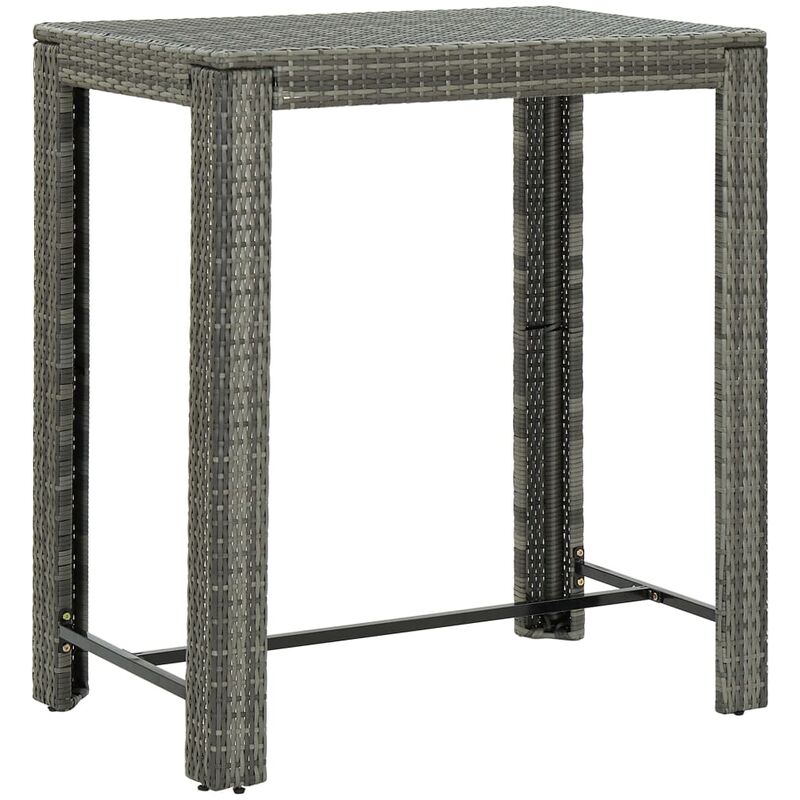 

Mesa alta para jardín ratán sintético gris 100x60,5x110,5 cm