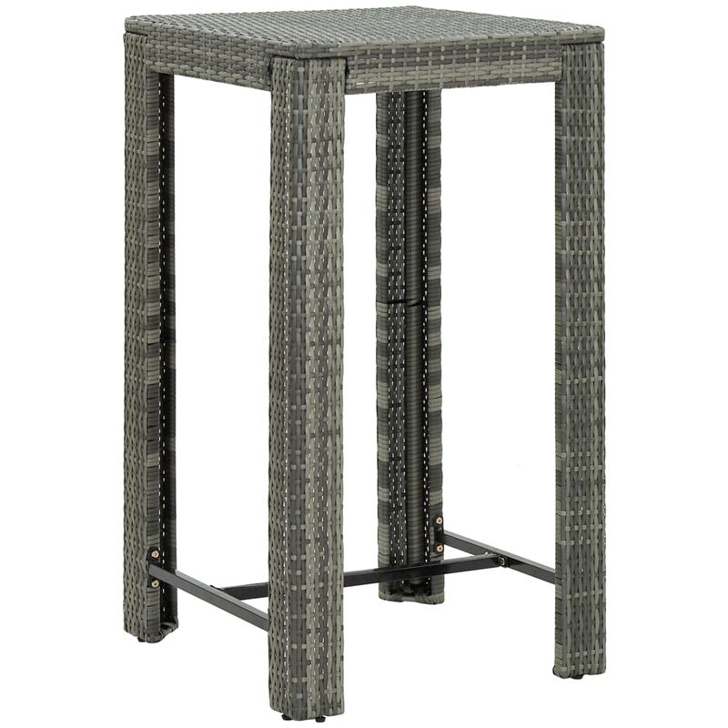 

Mesa alta para jardín ratán sintético gris 60,5x60,5x110,5 cm
