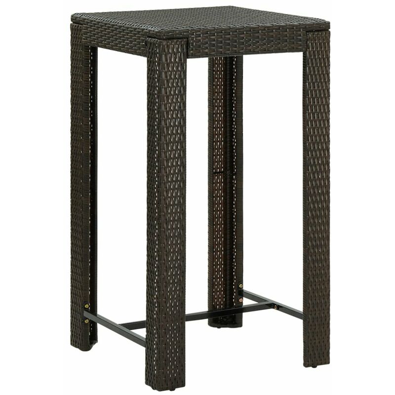 

Mesa alta para jardin ratan sintetico marron 60,5x60,5x110,5 cm
