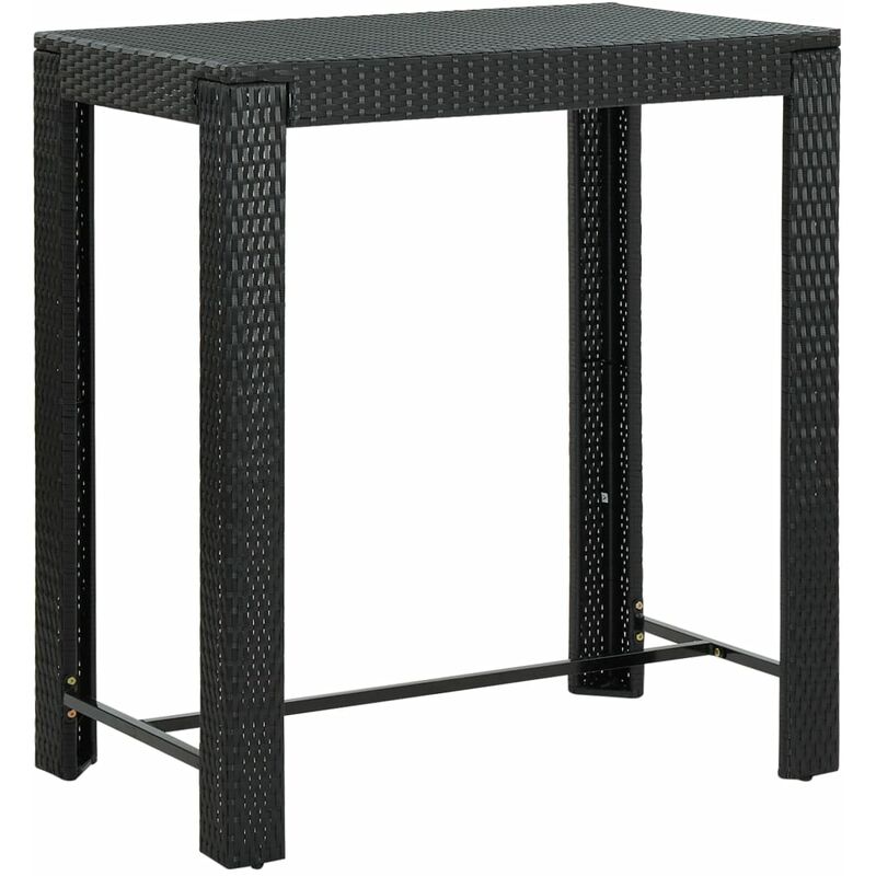 

Mesa alta para jardín ratán sintético negro 100x60,5x110,5 cm