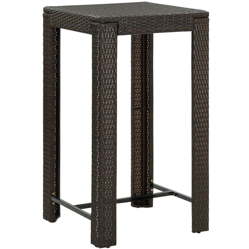 

Mesa alta para jardín ratán sintético marrón 60,5x60,5x110,5 cm - Marrón