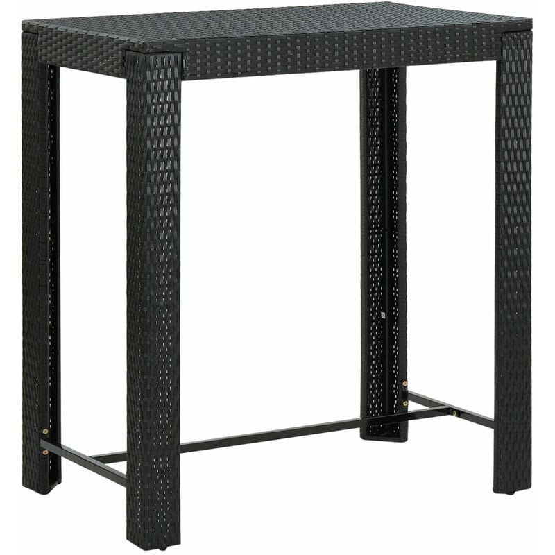 

Mesa alta para jardín ratán sintético negro 100x60,5x110,5 cm - Negro