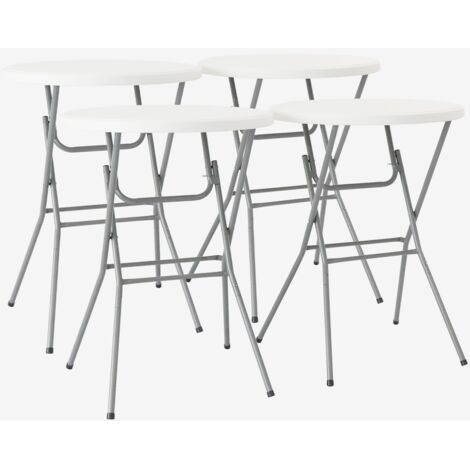 Mesa alta plegable de acero para eventos, set de 4