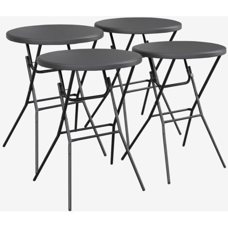 Mesa alta plegable de acero para eventos, set de 4
