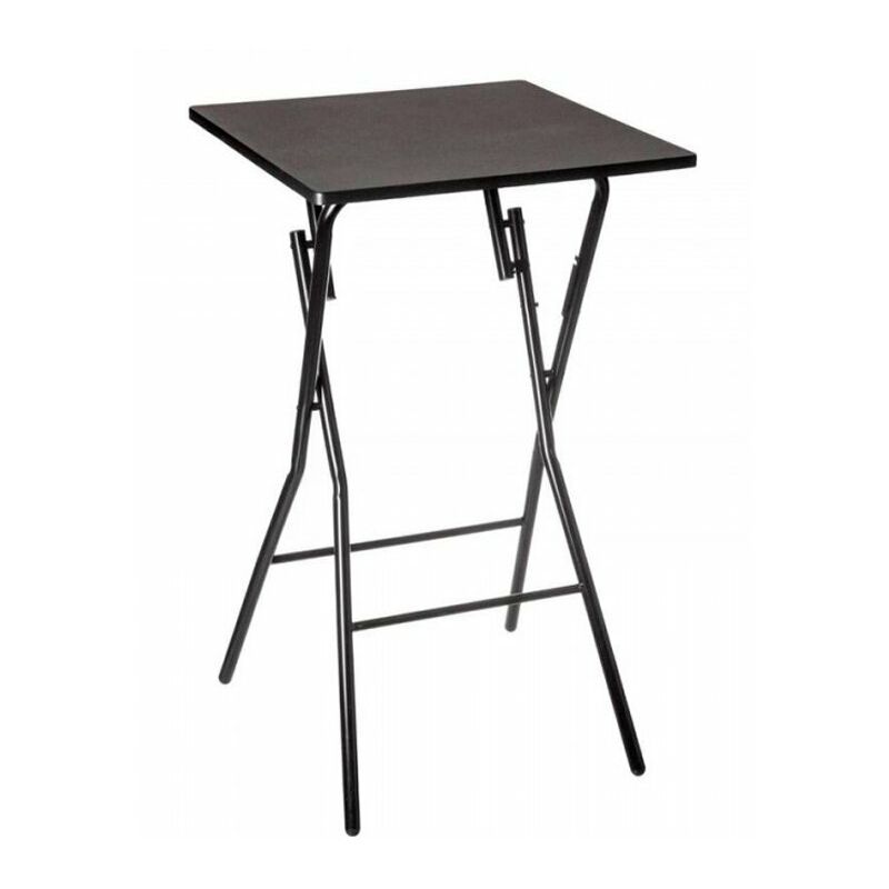 

Mesa alta plegable de metal y madera Color NEGRO