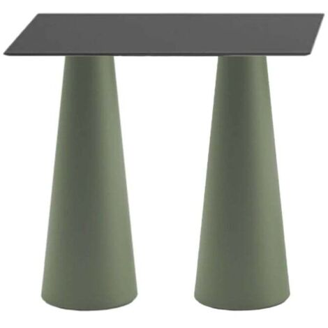Mesa alta rectangular para taburetes diseño interior exterior Fura T2-H - Verde oscuro