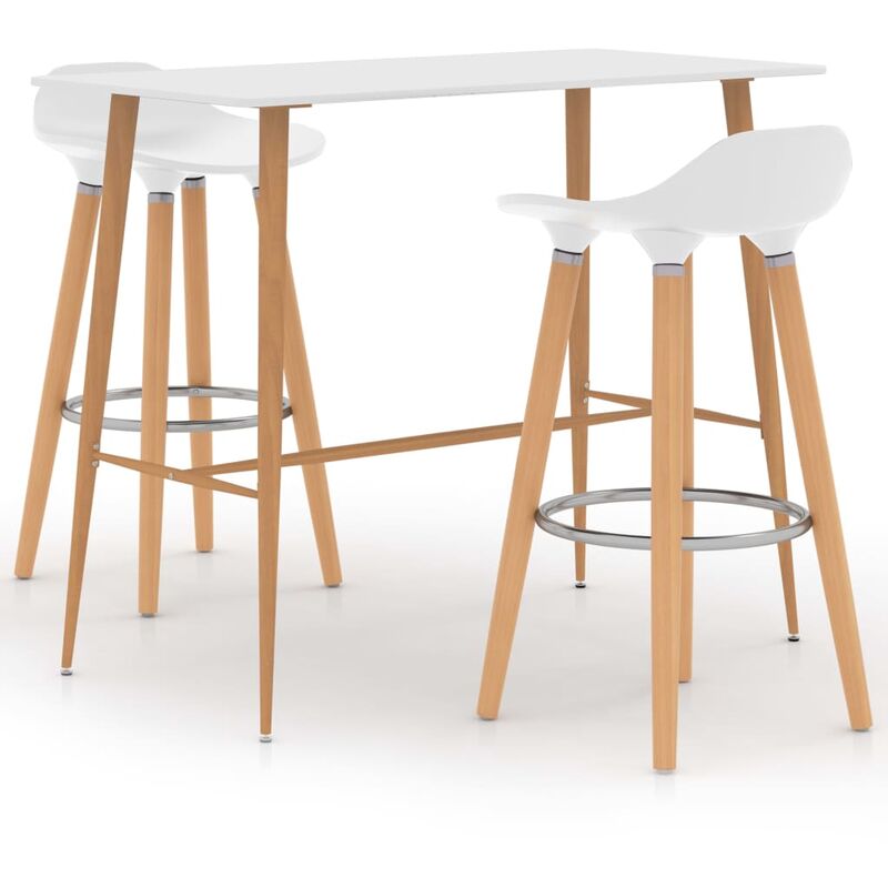 

Juego de Mesa Alta y Taburetes de Bar 3 Piezas Blanco - Blanco - Vidaxl