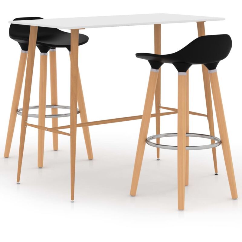 

Juego de Mesa Alta y Taburetes de Bar 3 Piezas Negro y Blanco - Multicolor - Vidaxl