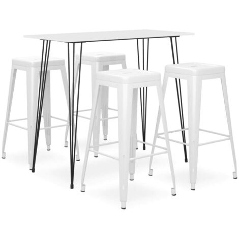 Mesa alta y taburetes de bar 5 piezas