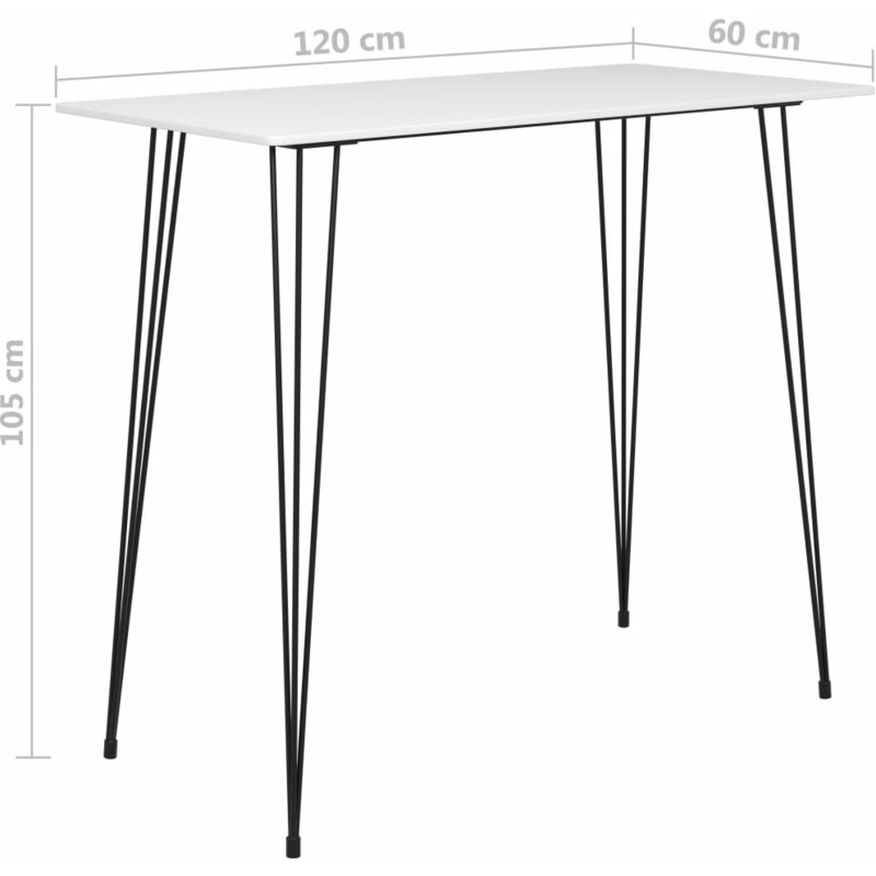 

BHD - Mesa alta y taburetes de bar 7 piezas blanco y gris
