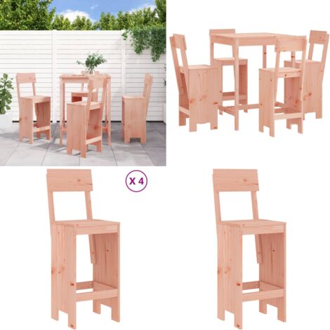 Mesa alta y taburetes de jardín 5 piezas madera maciza Douglas - Taburetes de jardín - Madera maciza