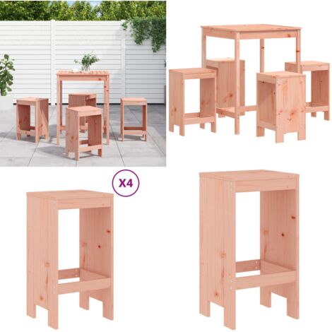 Mesa alta y taburetes de jardín 5 piezas madera maciza Douglas - Taburetes de jardín - Madera maciza